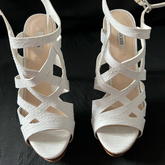 Guess Kasey Birdcage Ankle Platform Heels - Picture 1 of 6